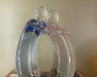 Signed glass sculpture