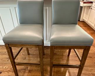 Swivel leather barstools