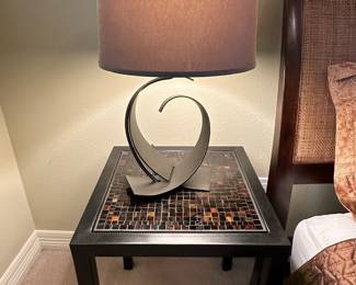 Mosaic tile top side table