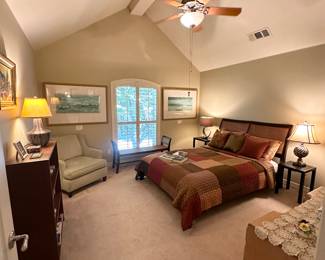 Beautiful bedroom with queen size bed from Crate & Barrel 