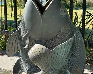 Antique bronze koi garden sculpture - we have a pair and they are STUNNING!!!!
