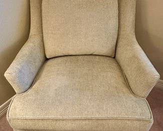 Beautiful neutral chenille fabric armchair