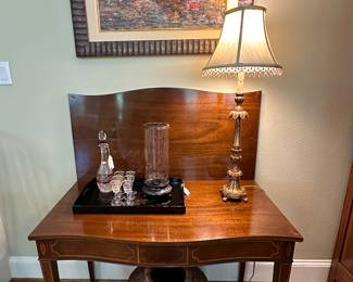 19th C. Edwardian Mahogany drop or draw "morphing" table - with leaf - extends to 55"