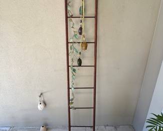 Metal ladder with metal ivy - custom made by a local artist 