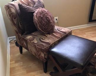Pier 1 Armless Chair w/Ottoman