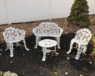 Vintage Wrought Iron Table and Chair Set