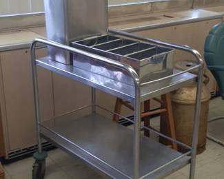Aluminum cart rolls great. 