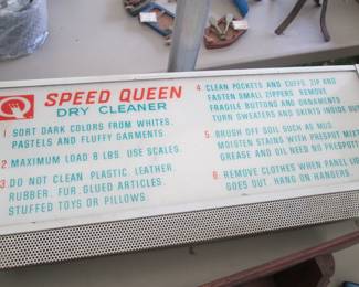 Speed Queen Dry cleaner sign
