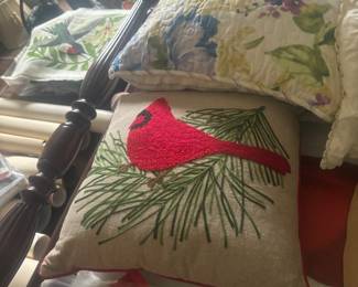 Red bird pillow