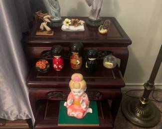 4 Japanese nesting tables and decor