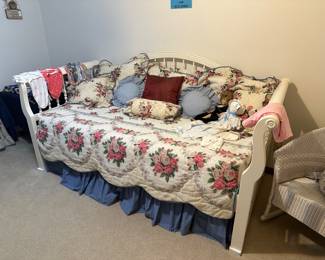 Trundle bed includes all bedding and matching curtains