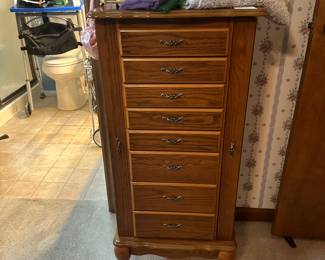 wooden jewelry armoire