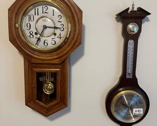 Regulator wall clock, wall barometer