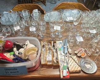 glassware, utensils