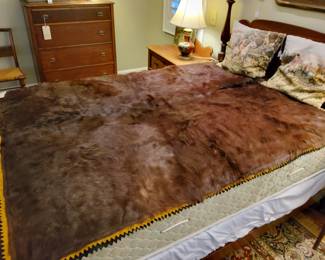 Vintage Horse Hide Carriage Throw