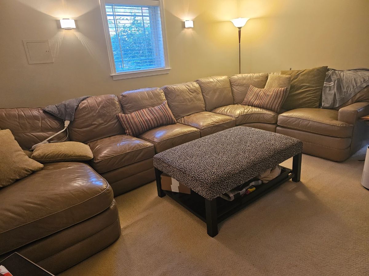 Custom leather Sherrill sectional! Exceptional quality! High end piece!Original purchase price $9,000