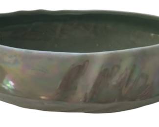 Turquoise Iridescent Oval Bowl 
