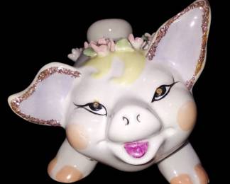Vintage Lefton China Piggy Bank 