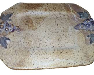 Stoneware Harvest Platter with Grapes 