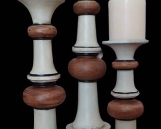 Wood Candlestick Holders 