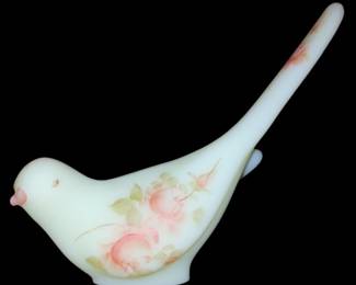 Uranium Glass Bird Figurine 