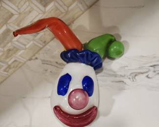 HUGE BLOWN GLASS CLOWN HEAD