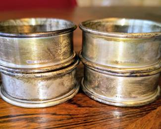 Web sterling silver napkin rings 