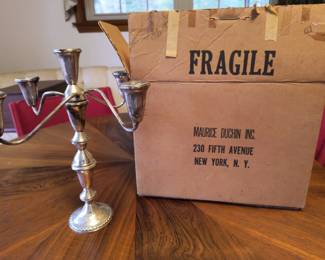 Maurice Duchin Sterling silver candelabra in the box 