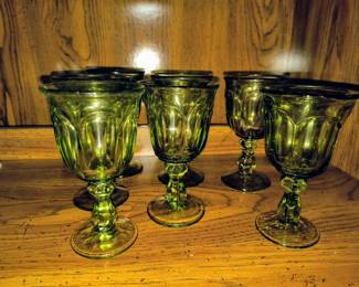 Green stemmed glasses 