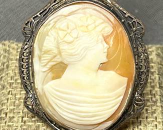 Cameo, Antique, Sterling Silver