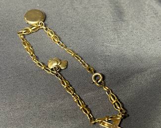 14K Hearts Cross, Gold Fill Bracelet, Vintage