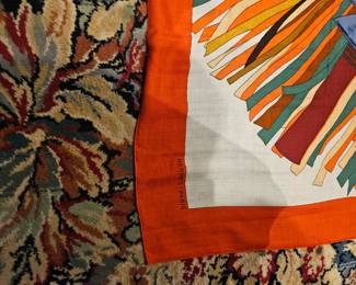 large Hermes Cuirs Du Desert Silk Shawl/Scarf