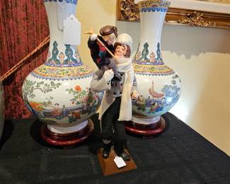 pair of Chinese republic period Famile Rose vases