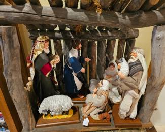 Rare Simpich Character Doll Nativity set (sold as a set) with manger