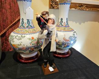 pair of Chinese republic period Famile Rose vases