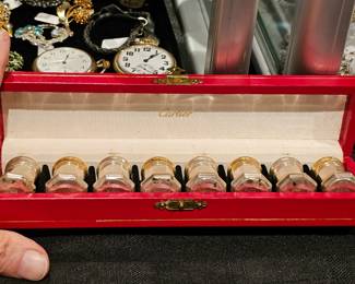 set of 8 Cartier Sterling Silver salt and pepper shakers