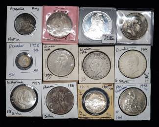 World silver coins