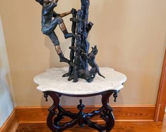 In between living room and white room (to the right)