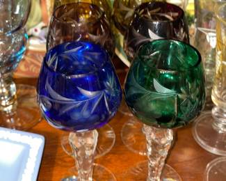 European Colorful Stemware Crystal Mini Goblets