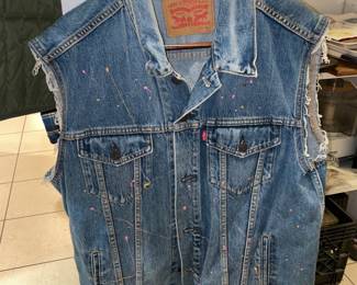Vintage Levis Paint Splatter Denim Vest