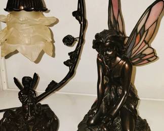 Art Deco style lamp and figurine