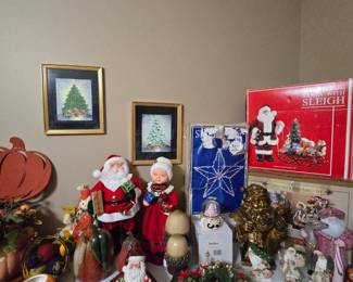 Christmas dishes, Mr. & Mrs. Santa, lighted yard art ... so much to choose from!
