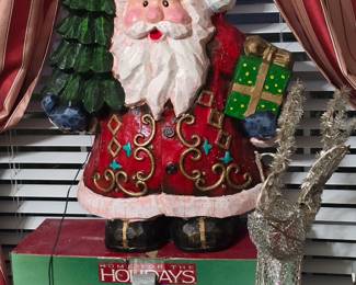 LED lighted Santa about 3' tall