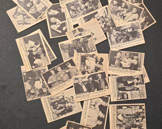 3 Stooges trading cards circa 1960s ... flip these over and they form a puzzle >>> see next photo