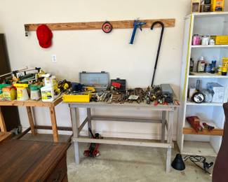 Lots of hand tools and garden items