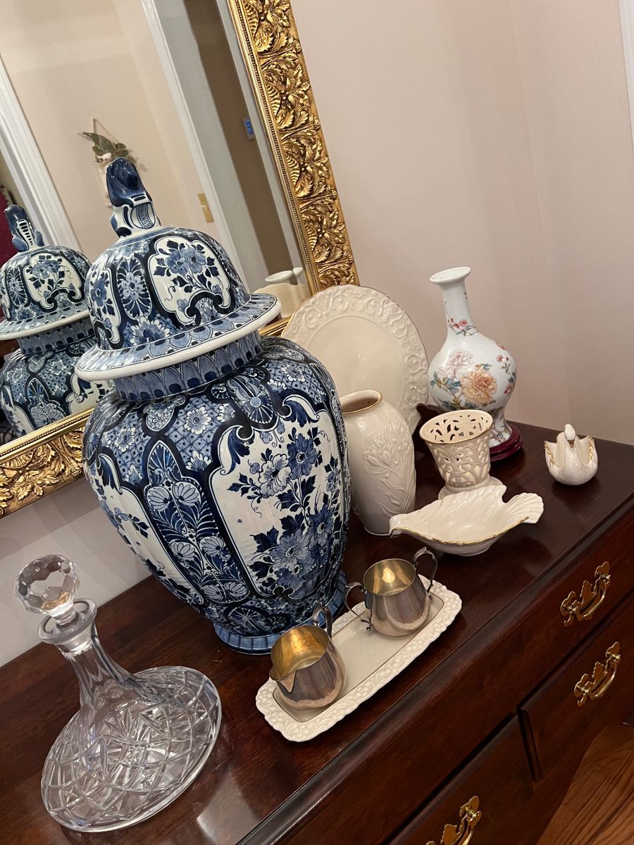 Delft Blue Ginger Jar, Lenox vases, dishes & more