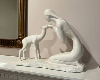 Woman with Fawn by Marc Lapointe Sculpture 