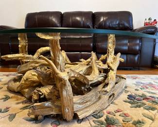 Gilt driftwood coffee table 