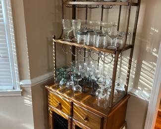 Baker's Rack, glassware 