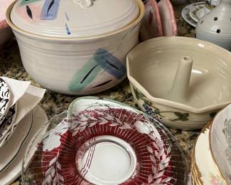 Baking pans, serving pieces 